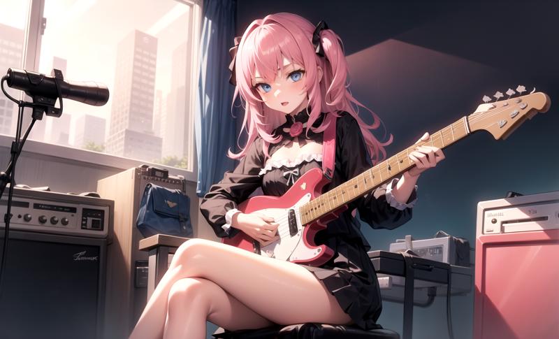 02887-2015495557-1girl solo black skirt blue eyes electric guitar guitar holding plectrum instrument long hair one side up pink hair p.png